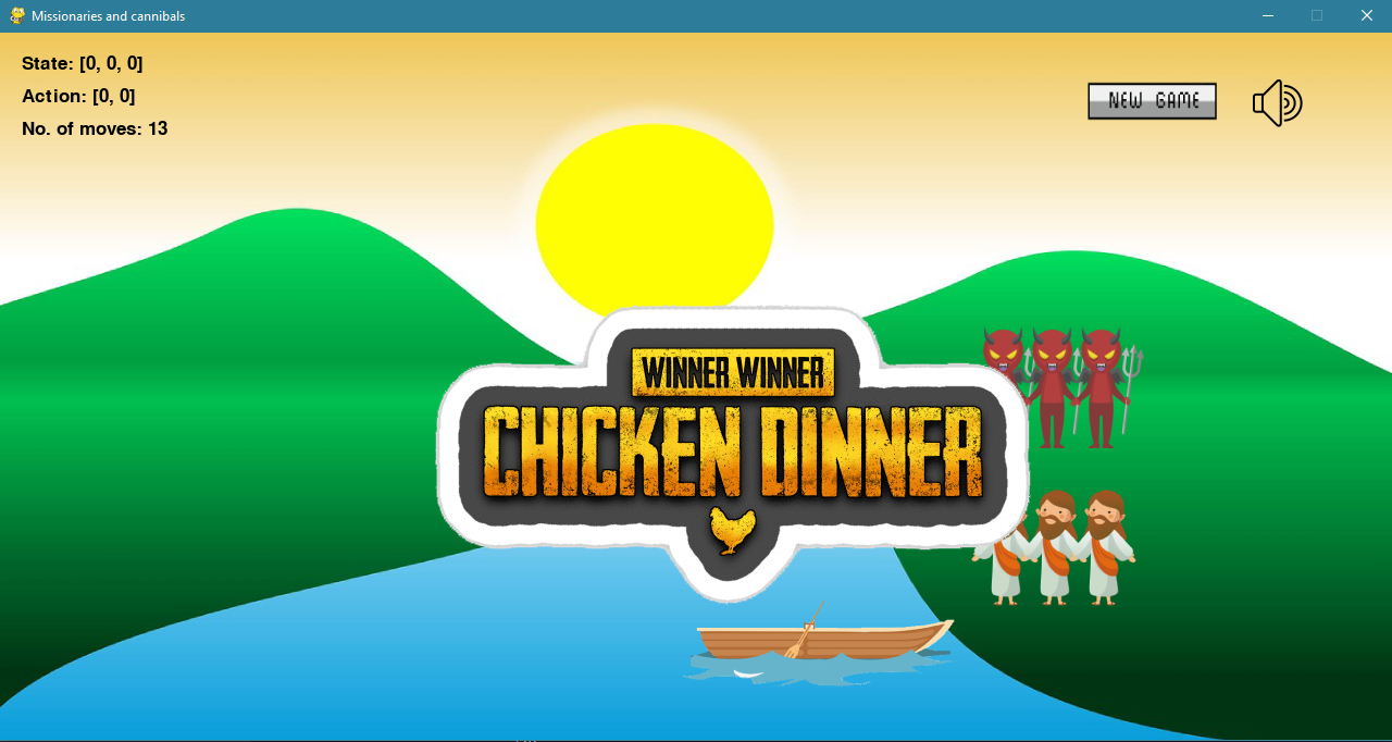 Winner screen in the Pygame game.